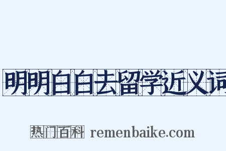 明明白白去留学近义词是什么意思的图片